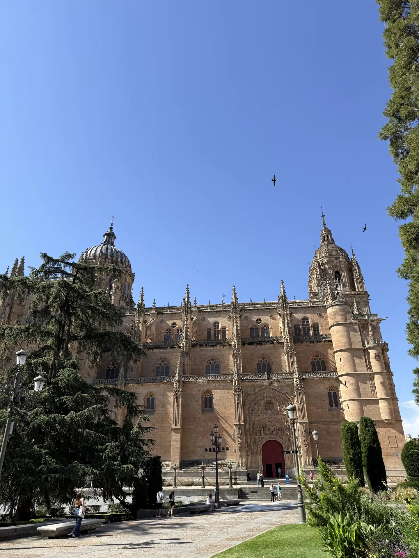 Fachada de la Catedral Nueva de Salamanca desde la Plaza de Anaya con sus torres y cúpula (foto propia La Maleta Inquieta, junio 2026)