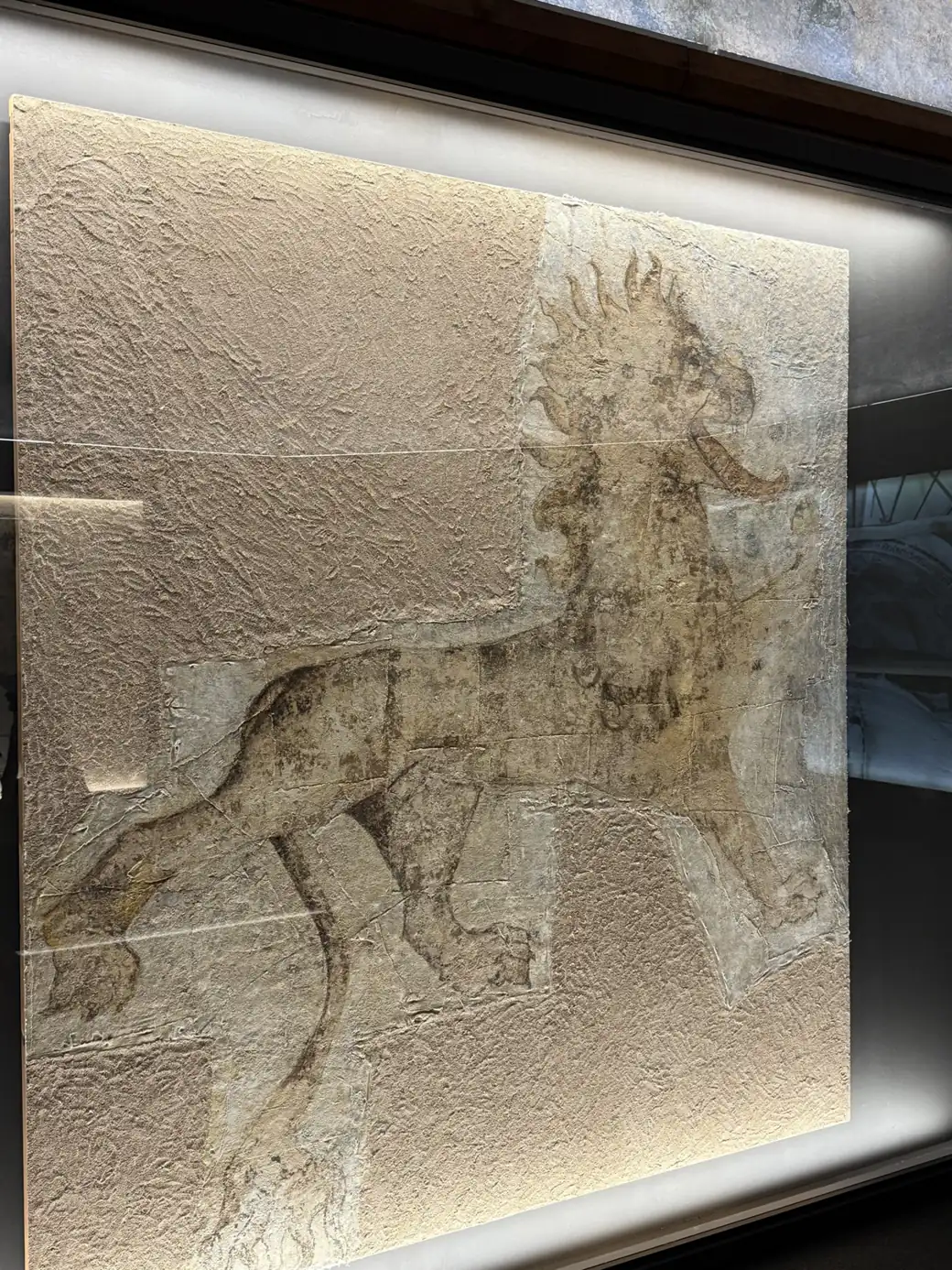 Fragmento original del Cielo de Salamanca con la figura de un caballo entre los signos del zodiaco (foto propia La Maleta Inquieta, primavera 2026)