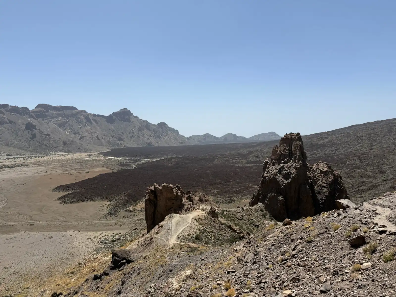 Los Roques sobre el Llano de Ucanca en la caldera de Las Cañadas. Foto propia La Maleta Inquieta, agosto 2026
